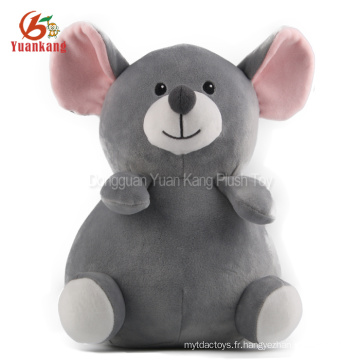 Jouet gris de peluche d&#39;animal gris peluche de Noël mignon gros jouet de souris de peluche gris avec de grands yeux